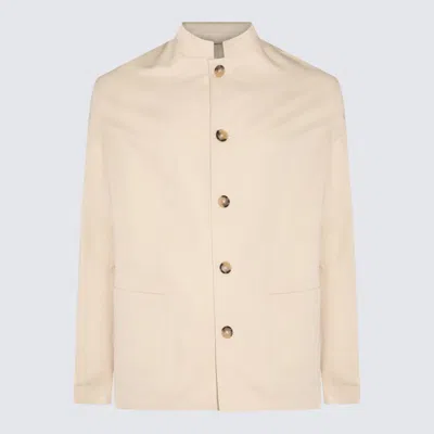 Pt Torino White Cotton Casual Jacket In Cream