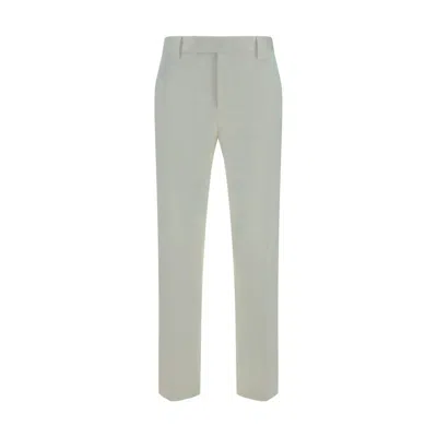 Pt Torino White Cotton Casual Pants In Burgundy