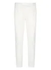 Pt Torino Refined Cotton Twill White Trousers With Detailing