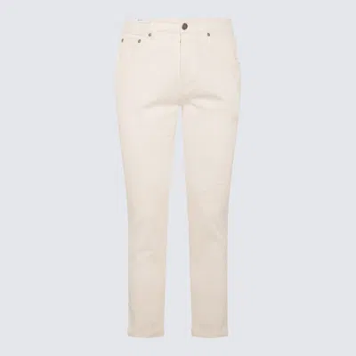 Pt Torino White Denim Strech Jeans In Neutral