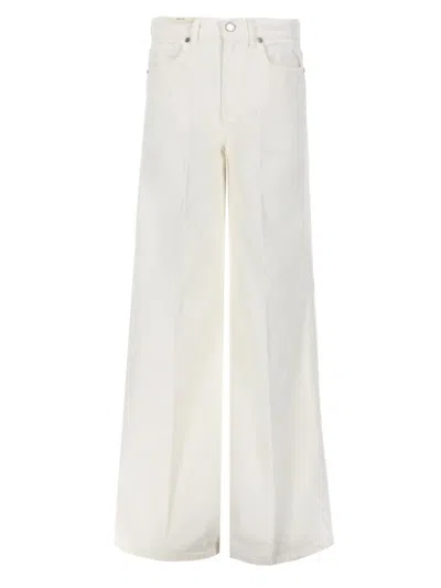 Pt Torino White Flared High Rise Jeans