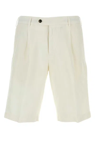 Pt Torino White Lyocell Blend Bermuda Shorts