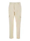 Pt Torino White Pants With Cargo Pockets In Cotton And Linen Blend Woman In White