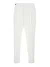 Pt Torino White Patns With Pleats And Belt Loops In Cotton Blend Man