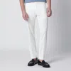 Pt Torino White Slim Fit Cotton Blend Trousers