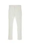 Pt Torino White Stretch-design Tapered Trousers In White
