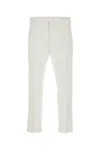 Pt Torino White Stretch-design Tapered Trousers In White