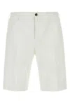 Pt Torino White Stretch Cotton Bermuda Shorts