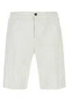 Pt Torino White Bermuda With Pence And Side Pocket With Flap In Linen And Cotton Blend Man In Y010