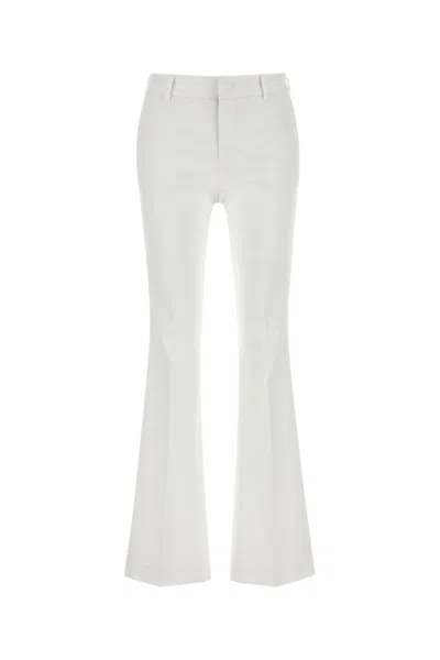 PT TORINO PANTALONE IN MISTO COTONE STRETCH BIANCO  DONNA