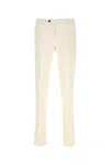 Pt Torino Stretch Cotton Blend Trousers Featuring Pockets In White