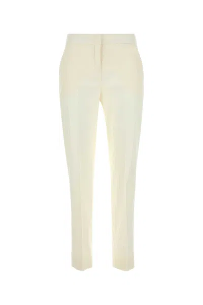 Pt Torino White Stretch Cotton Blend Pant
