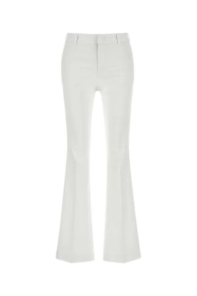 Pt Torino White Stretch Cotton Blend Pant In Bianco