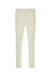 Pt Torino Refined Cotton Twill White Trousers With Detailing In Y015