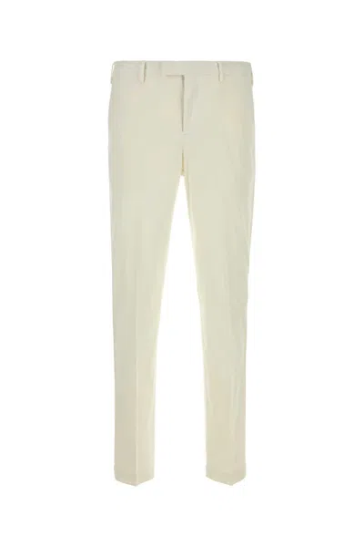 PT TORINO WHITE STRETCH COTTON BLEND PANT