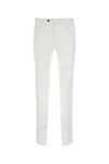 Pt Torino White Stretch Cotton Blend Silkochino Pant In Multi