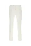 Pt Torino Cotton Stretch Pant With Back Pockets In White