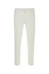 Pt Torino Refined Cotton Twill White Trousers With Detailing In Y010