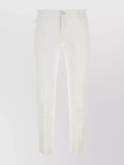 Pt Torino White Stretch Denim Indie Jeans In Neutral