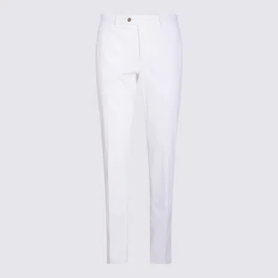 PT TORINO WHITE VIRGIN WOOL SLIM PANTS