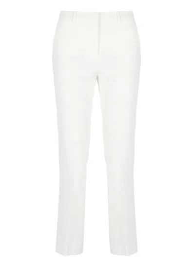 Pt Torino White Viscose Pants With Tailored Design