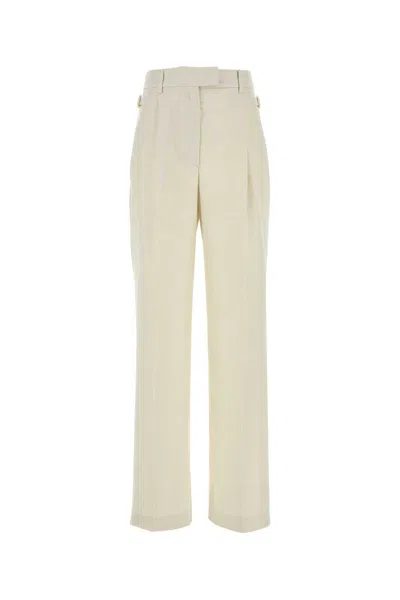 Pt Torino White Wool Blend Isabel Pant