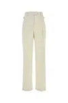 Pt Torino White Wool Blend Isabel Pant In Neutral