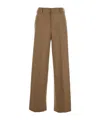 Pt Torino Beige Five Pocket Trousers In Wool Blend Woman In Green