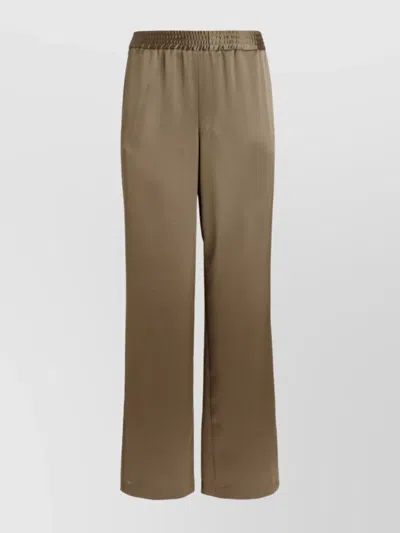 PT TORINO WIDE LEG TROUSERS IN SMOOTH SATIN