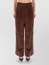 Pt Torino Wide Leg Trousers Pleated Front In Brown