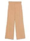 Pt Torino Wide-leg Trousers With Concealed Fastening In Brown