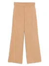 Pt Torino Wide-leg Trousers With Concealed Fastening In Brown
