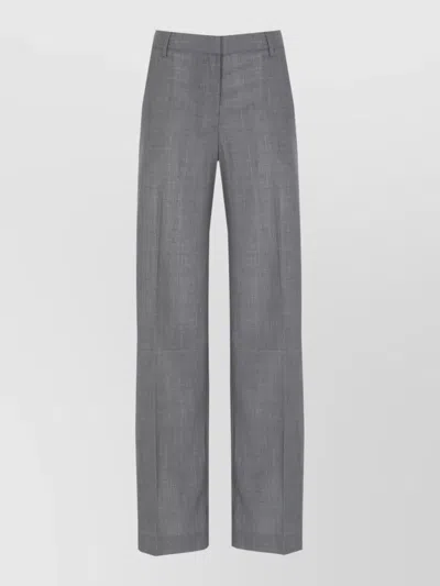 Pt Torino Wide Leg Virgin Wool Womens Trousers In Gray