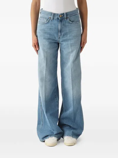 Pt Torino Wide-leg Faded Jeans In Blue