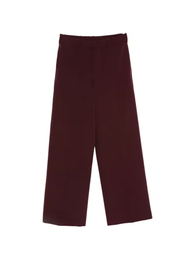 Pt Torino Wide-leg Tailored Trousers In Burgundy