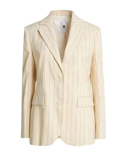 Pt Torino Woman Blazer Beige Size 10 Linen, Cotton In Neutral