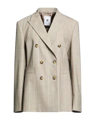 Pt Torino Woman Blazer Light Grey Size 4 Virgin Wool, Elastane In Gray