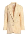 Pt Torino Woman Blazer Yellow Size 4 Cotton, Elastane In Yellow