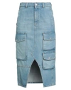 Pt Torino Woman Denim Skirt Blue Size 26 Cotton, Lyocell In Blue