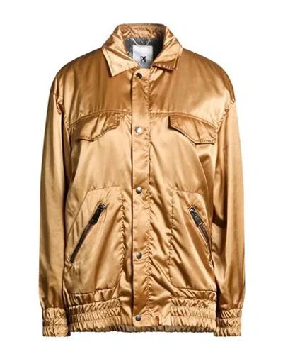 Pt Torino Woman Jacket Camel Size 4 Polyamide In Gold