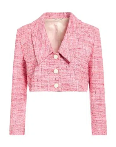 Pt Torino Woman Jacket Pink Size 4 Cotton, Polyester, Polyamide, Acrylic, Viscose