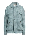 Pt Torino Woman Jacket Turquoise Size 4 Cotton, Polyester, Polyamide, Acrylic, Viscose In Blue