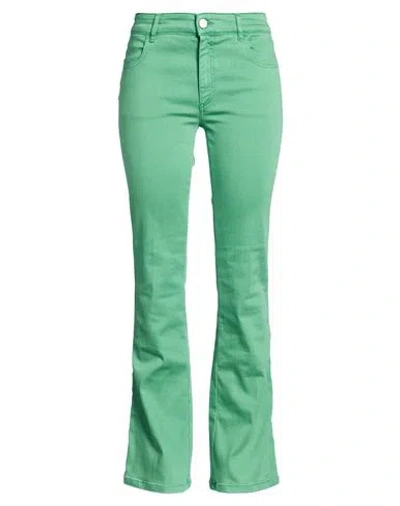 Pt Torino Woman Jeans Green Size 26 Lyocell, Cotton, Polyester, Elastane In Animal Print