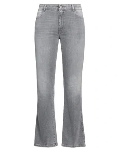 Pt Torino Woman Jeans Grey Size 28 Cotton, Elastane