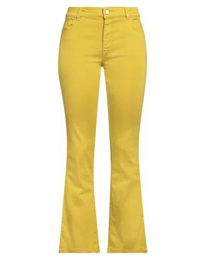 Pt Torino Woman Jeans Mustard Size 28 Lyocell, Cotton, Polyester, Elastane In Yellow