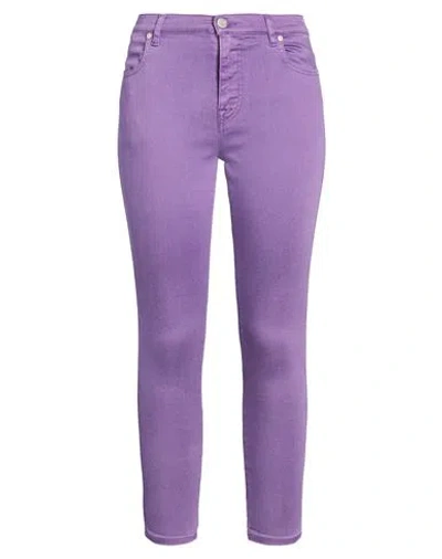 Pt Torino Woman Jeans Purple Size 26 Lyocell, Cotton, Polyester, Elastane