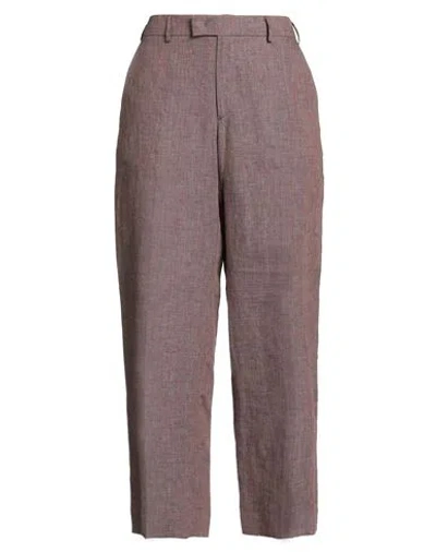 Pt Torino Woman Pants Antique Rose Size 6 Linen In Burgundy