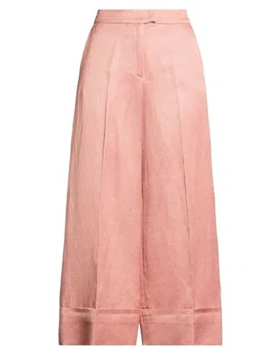 Pt Torino Woman Pants Antique Rose Size 6 Viscose, Linen, Cotton In Pink