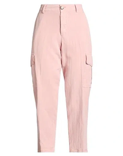 Pt Torino Woman Pants Antique Rose Size 8 Lyocell, Linen, Cotton In Pink