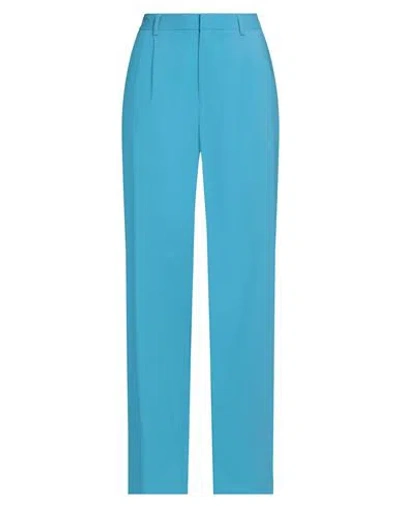 Pt Torino Woman Pants Azure Size 6 Virgin Wool, Elastane In Blue